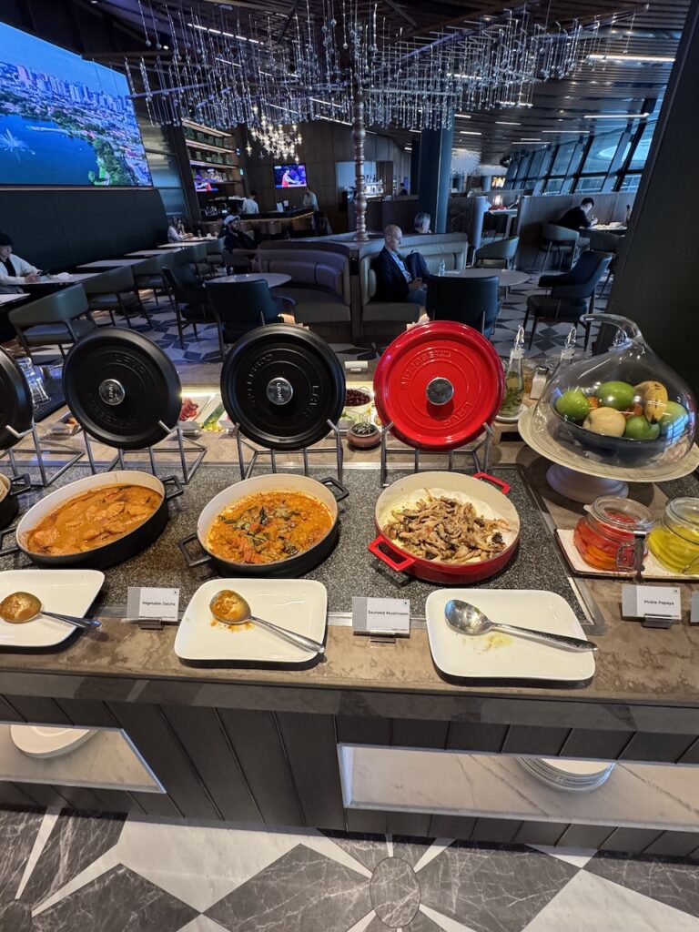 Live cooking station — freshly prepared rice bowls and noodle dishes